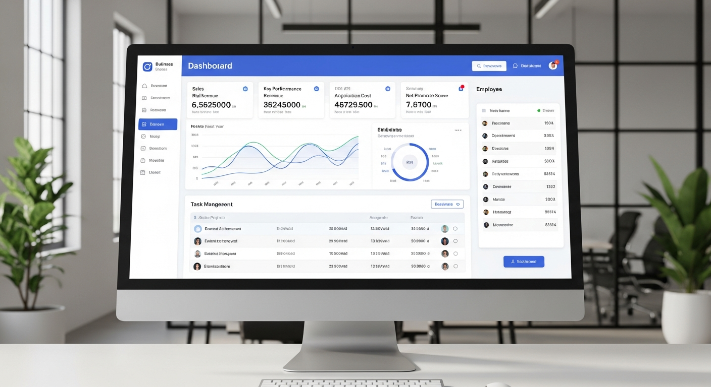 Dashboard d'application métier moderne