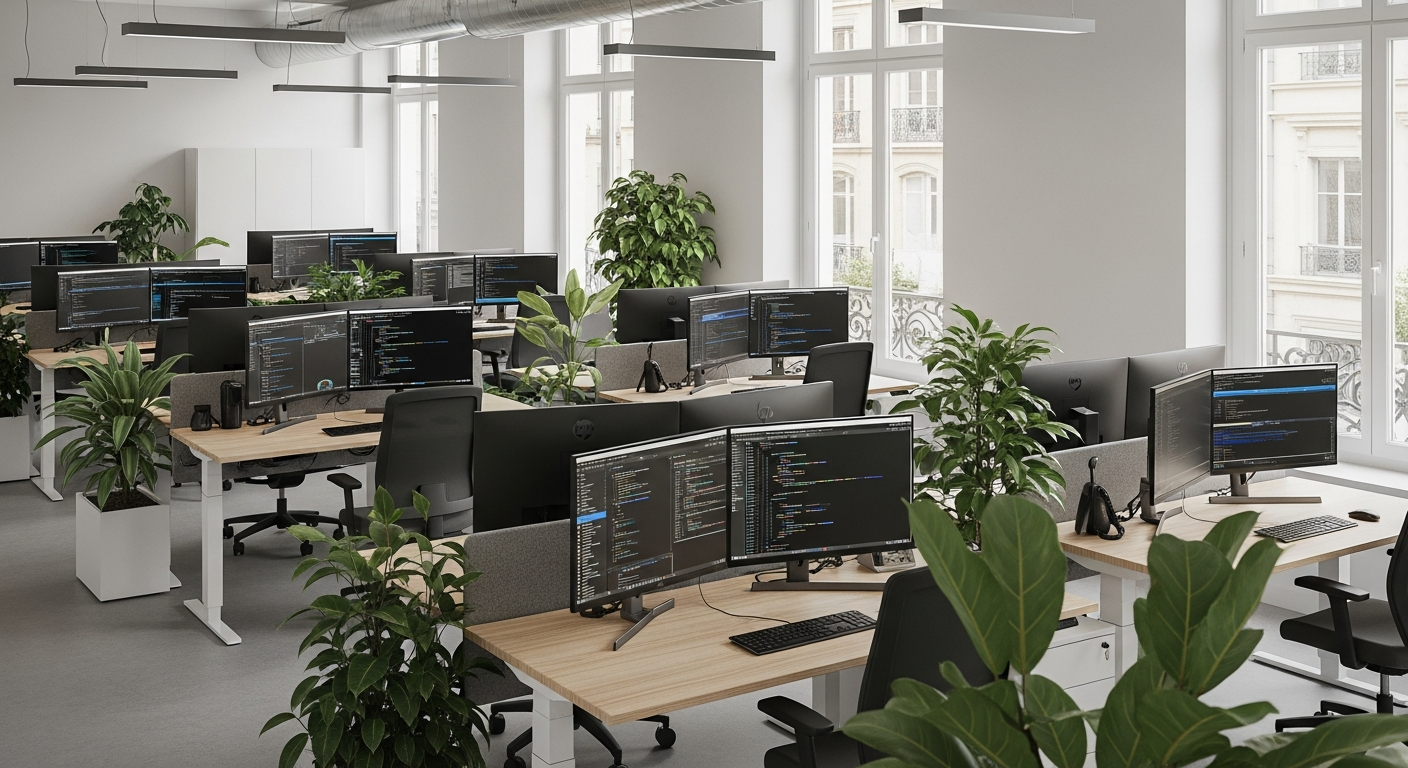 Bureau moderne de l'agence à Lyon