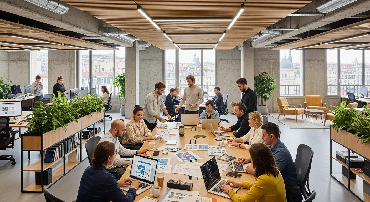 Espace de travail de l'équipe Marketplace Builder Factory à Lyon