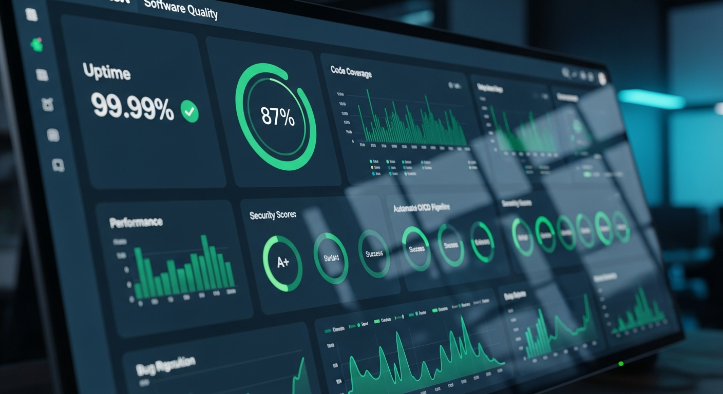 Dashboard de monitoring montrant les métriques de qualité et de performance