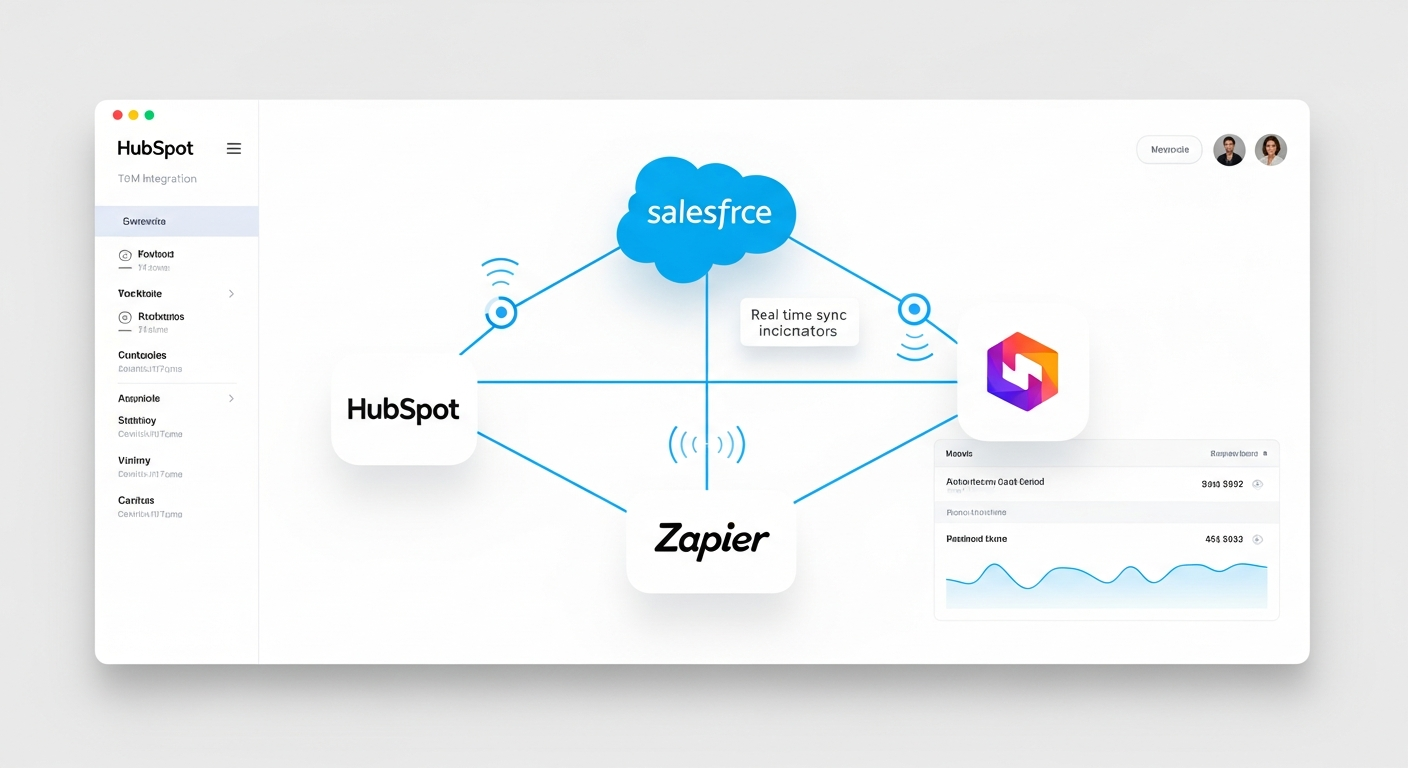 Tableau de bord des intégrations CRM et outils marketing