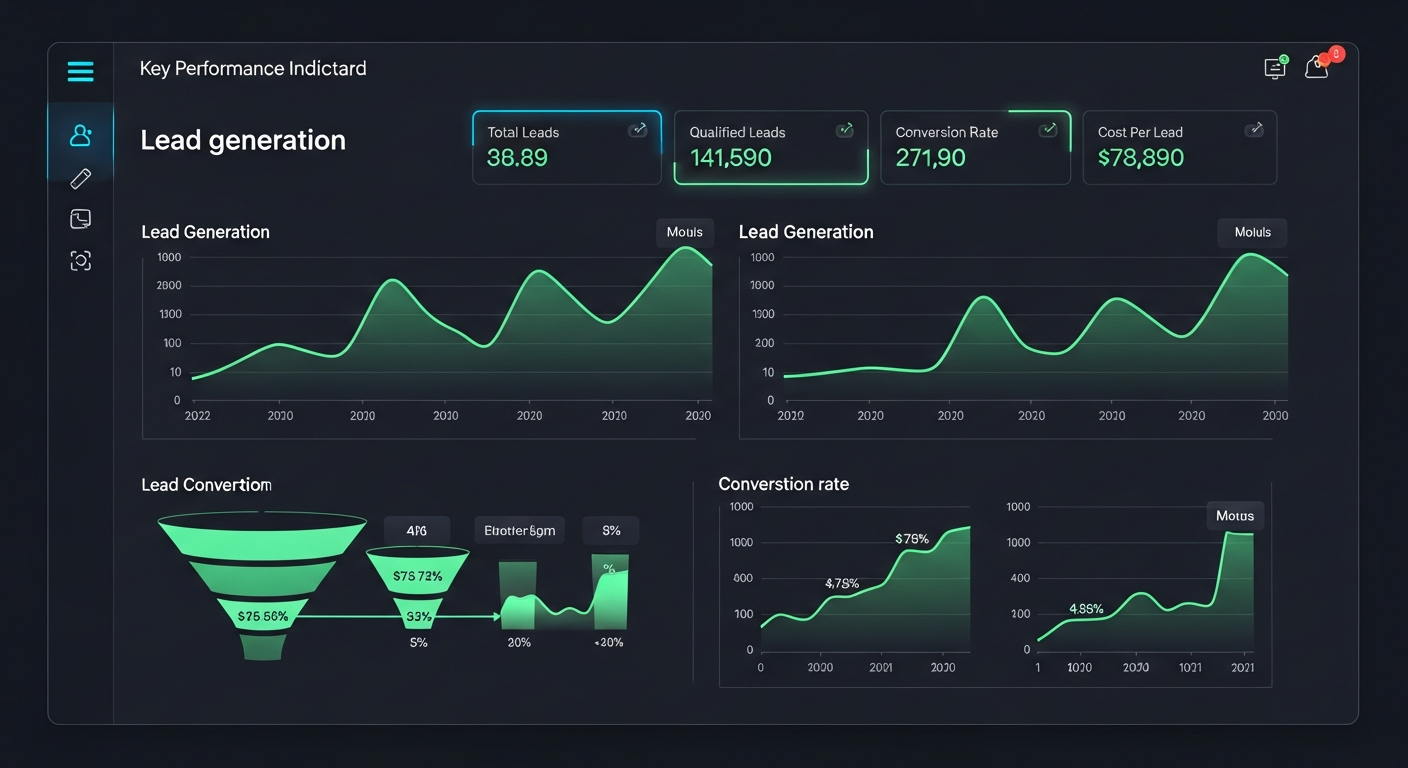 Tableau de bord analytics montrant les performances de génération de leads