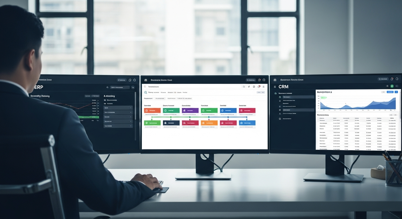 Ce que l'ERP, le CRM et les dashboards apportent chacun au pilotage
