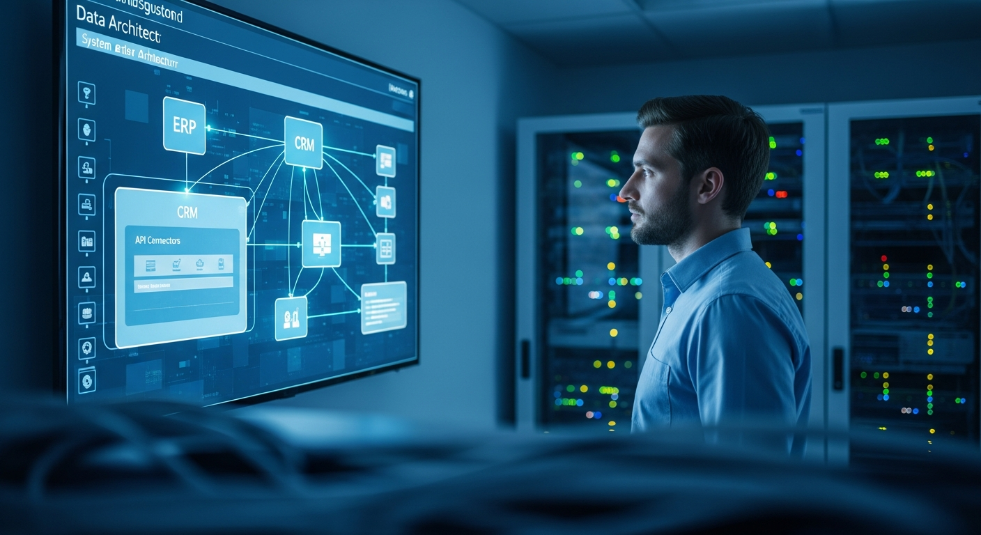 L'architecture cible en 2026 pour relier ERP, CRM et dashboards