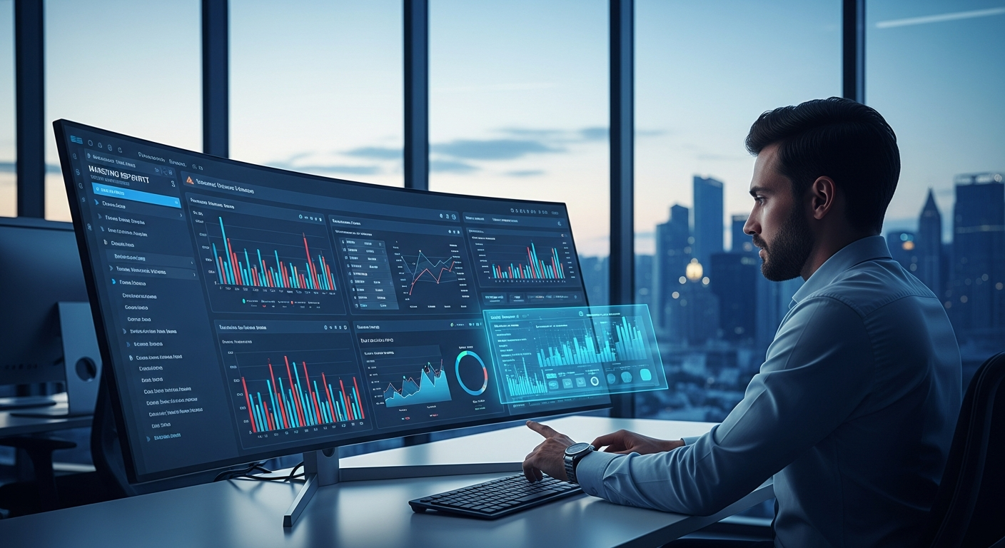 Digital marketing reporting dashboard : modèle KPI multicanal