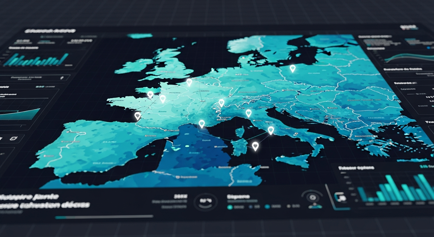 Carte géographique interactive avec données par région