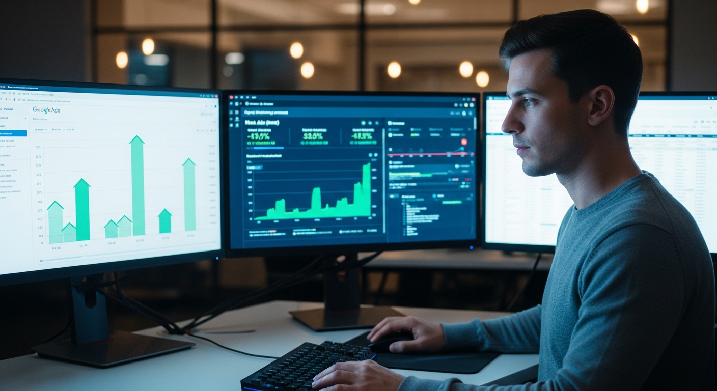 Responsable acquisition analysant les performances des campagnes publicitaires