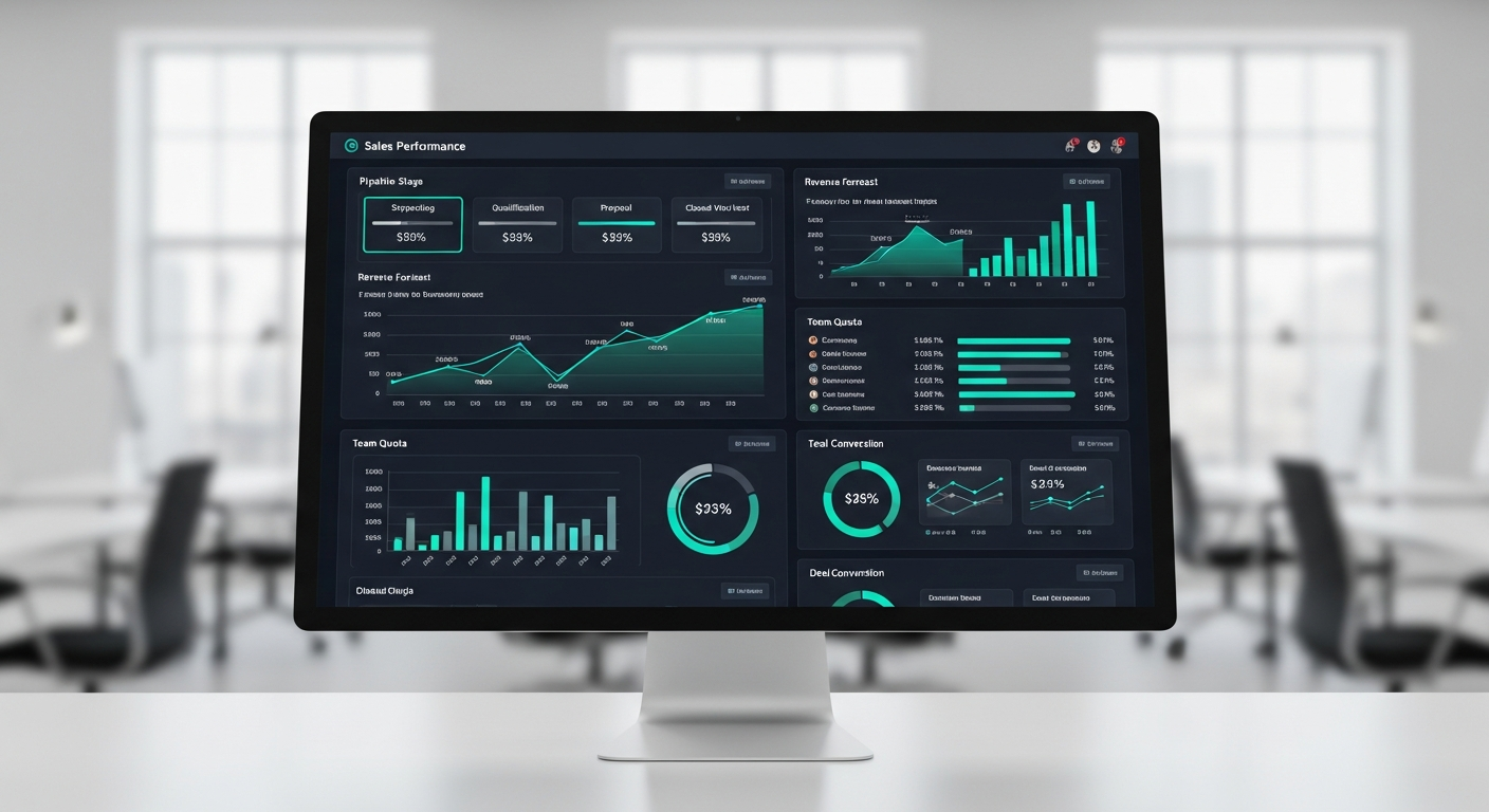 Aperçu du dashboard commercial avec suivi des ventes