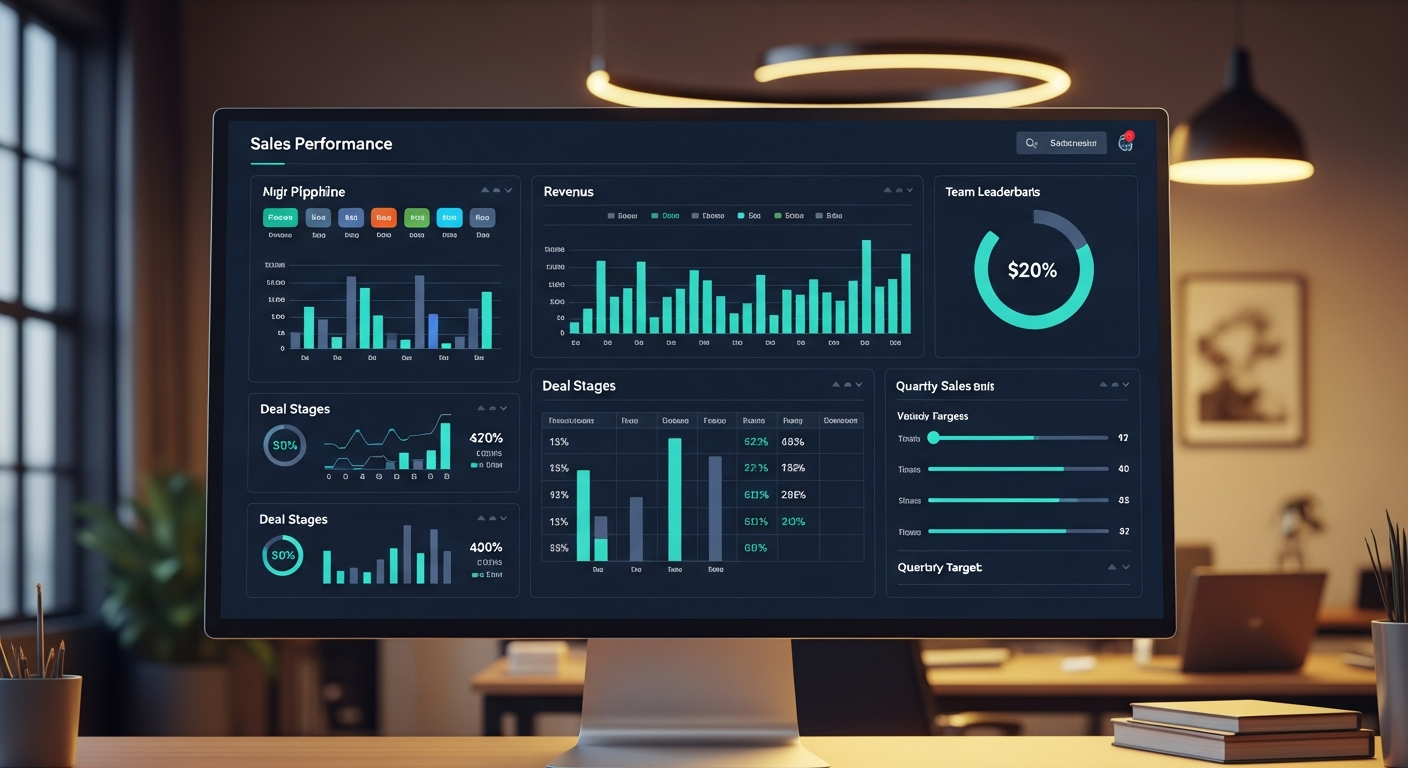 Aperçu du dashboard commercial avec pipeline et prévisions de ventes
