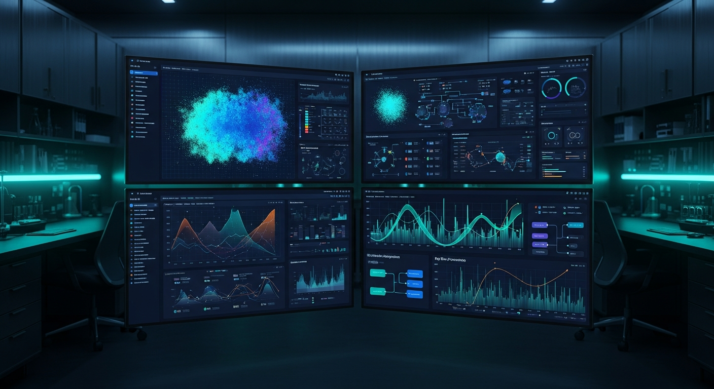 Aperçu du dashboard data avec visualisations complexes et business intelligence