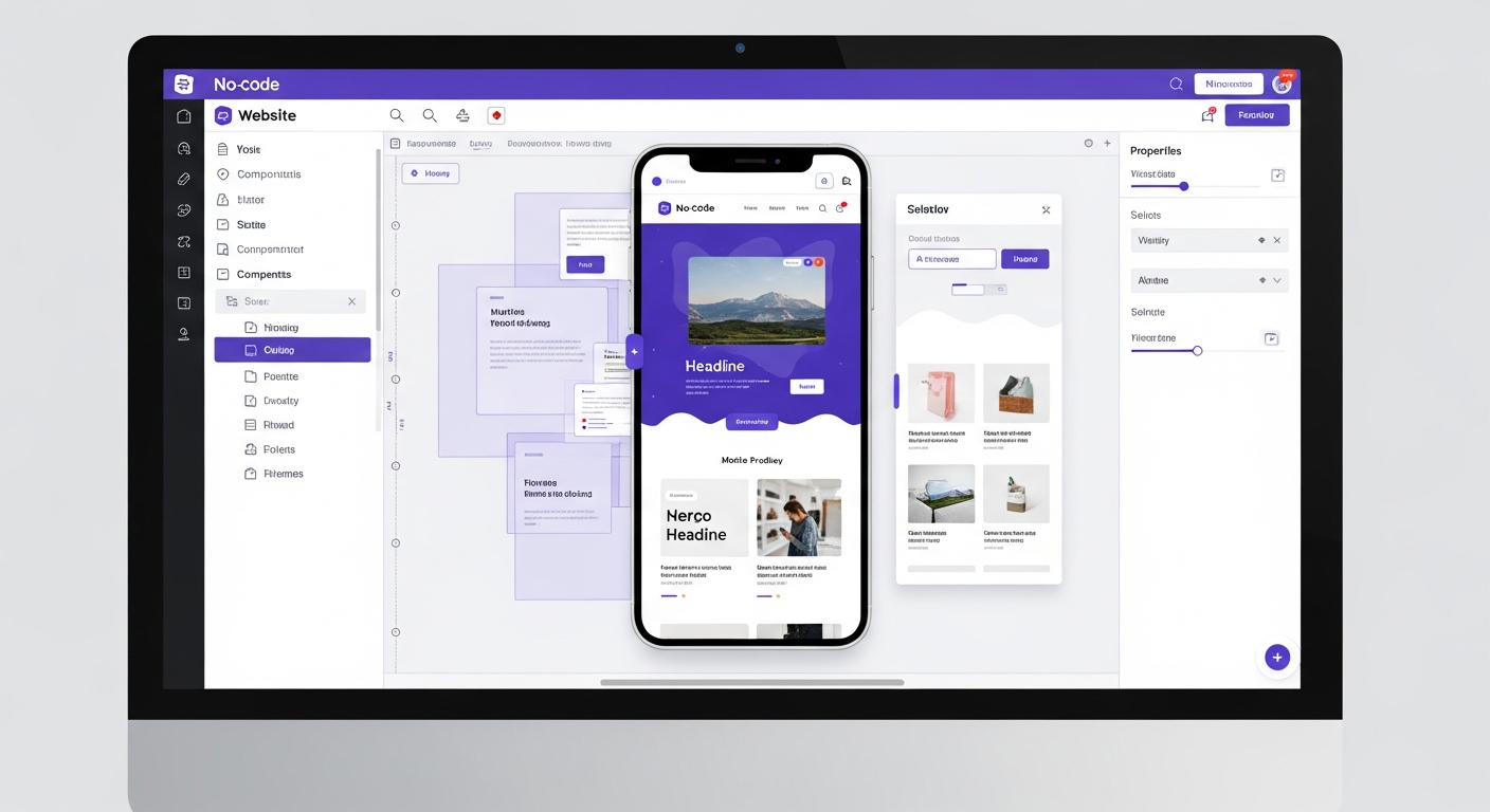 Prévisualisation mobile dans l'éditeur de la plateforme no-code