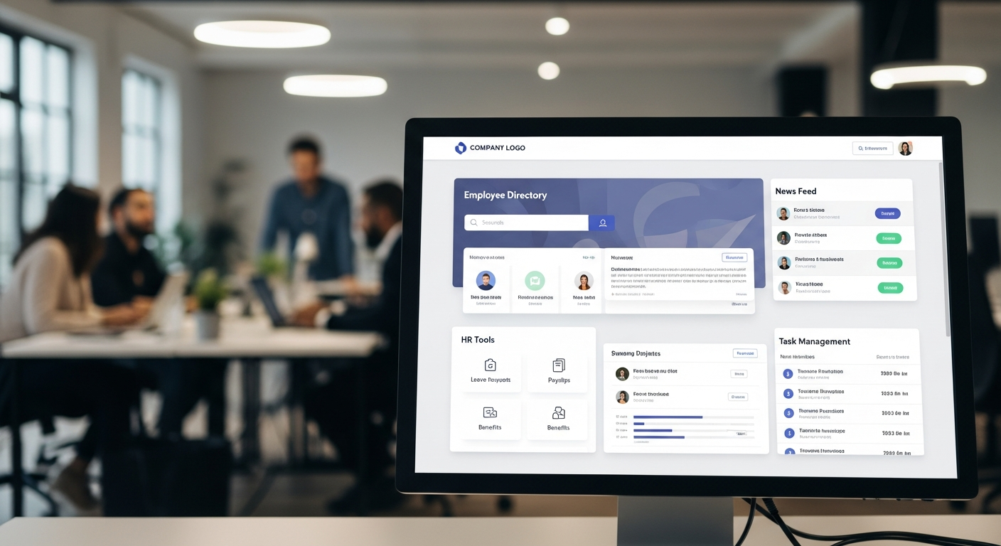 Intranet d'entreprise avec outils collaboratifs